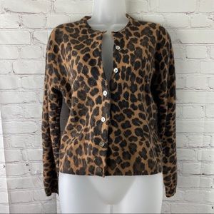 Petite Sophisticate leopard print cardigan